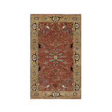 Load image into Gallery viewer, 3&#39;x5&#39;1&quot; Berry Red, Densely Woven Antiqued Hand Knotted Fine Heriz Re-Creation, All Over Pattern, Organic Wool, Natural Dyes Soft Pile, Oriental Rug FWR545532