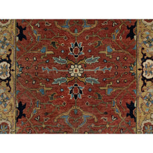 Load image into Gallery viewer, 3&#39;x5&#39;1&quot; Berry Red, Densely Woven Antiqued Hand Knotted Fine Heriz Re-Creation, All Over Pattern, Organic Wool, Natural Dyes Soft Pile, Oriental Rug FWR545532