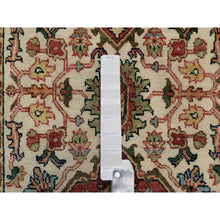 Load image into Gallery viewer, 2&#39;8&quot;x28&#39;1&quot; Eggnog White and Cherry Red, Antiqued Vegetable Dyes Fine Heriz Re-Creation With Large Tribal Medallions, Densely Woven, Hand Knotted, Plush and Soft Pile, Organic Wool, XL Runner, Oriental Rug FWR545562