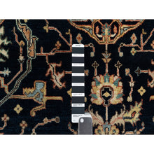 Load image into Gallery viewer, 4&#39;2&quot;x6&#39;3&quot; Oxford Blue, Antiqued Fine Heriz Re-Creation With All Over Vein Design, Hand Knotted Denser Weave, Vegetable Dyes Natural Wool, Oriental Rug FWR545580