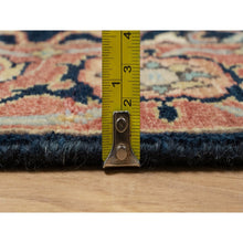 Load image into Gallery viewer, 2&#39;8&quot;x12&#39;1&quot; Caviar Blue, Natural Dyes All Wool, Antiqued Fine Heriz Re-Creation, Hand Knotted All Over Vein Design, Denser Weave, Runner Oriental Rug FWR545592