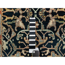 Load image into Gallery viewer, 2&#39;6&quot;x10&#39;1&quot; Prussian Blue and Rust Red, Vegetable Dyes, Denser Weave, Hand Knotted Soft Pile, Antiqued Fine Heriz Re-Creation, Soft and Velvety Wool, Runner Oriental Rug FWR545598