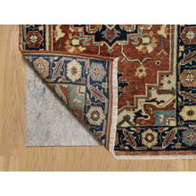 Load image into Gallery viewer, 2&#39;x3&#39;2&quot; Spice Red, Hand Knotted, Vegetable Dyes, Fine Heriz Re-Creation With Central Medallion, Densely Woven, Plush Pile, Pure Wool, Antiqued Mat Oriental Rug FWR545616