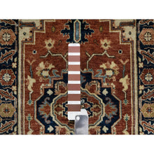 Load image into Gallery viewer, 2&#39;x3&#39;2&quot; Spice Red, Hand Knotted, Vegetable Dyes, Fine Heriz Re-Creation With Central Medallion, Densely Woven, Plush Pile, Pure Wool, Antiqued Mat Oriental Rug FWR545616