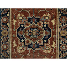 Load image into Gallery viewer, 2&#39;x3&#39;2&quot; Spice Red, Hand Knotted, Vegetable Dyes, Fine Heriz Re-Creation With Central Medallion, Densely Woven, Plush Pile, Pure Wool, Antiqued Mat Oriental Rug FWR545616