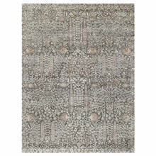 Load image into Gallery viewer, 9&#39;x12&#39; Granite Gray, Hand Knotted, Silk With Textured Wool, Willow And Cypress Tree Design, Oriental Rug FWR545640