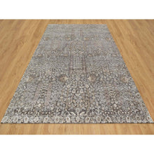 Load image into Gallery viewer, 9&#39;x12&#39; Granite Gray, Hand Knotted, Silk With Textured Wool, Willow And Cypress Tree Design, Oriental Rug FWR545640