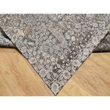 Load image into Gallery viewer, 9&#39;x12&#39; Granite Gray, Hand Knotted, Silk With Textured Wool, Willow And Cypress Tree Design, Oriental Rug FWR545640