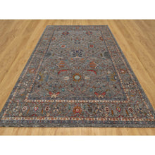 Load image into Gallery viewer, 9&#39;x12&#39;1&quot; Brunette Brown, Persian Scrolls Leaf and Flower Design, Hand Knotted Striae Pattern, Silk with Textured Wool, Oriental Rug FWR545646