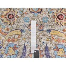 Load image into Gallery viewer, 2&#39;7&quot;x23&#39;10&quot; Eggnog White, Silk With Textured Wool, Hand Knotted Sickle Leaf Design, Soft and Plush, Hand Knotted Oriental XL Runner Rug FWR545658