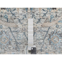 Load image into Gallery viewer, 2&#39;7&quot;x25&#39;9&quot; Pristine White, Hand Knotted, Borderless Sickle Leaf Design, Soft Pile Silk With Textured Wool, XL Runner Oriental Rug FWR545664