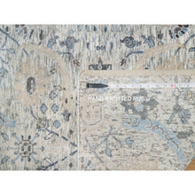 Load image into Gallery viewer, 2&#39;7&quot;x25&#39;9&quot; Pristine White, Hand Knotted, Borderless Sickle Leaf Design, Soft Pile Silk With Textured Wool, XL Runner Oriental Rug FWR545664