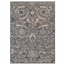 Load image into Gallery viewer, 10&#39;x13&#39;10&quot; Major Brown With Essence Of Black, Hand Knotted Sickle Leaf Design Soft Pile, Wool and Silk Oriental Rug FWR545688