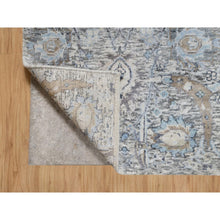 Load image into Gallery viewer, 2&#39;1&quot;x3&#39; Eider White, Sickle Leaf Design, Plush and Lush Soft Pile, Silk With Textured Wool, Hand Knotted, Mat Oriental Rug FWR545712