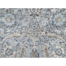 Load image into Gallery viewer, 2&#39;1&quot;x3&#39; Eider White, Sickle Leaf Design, Plush and Lush Soft Pile, Silk With Textured Wool, Hand Knotted, Mat Oriental Rug FWR545712