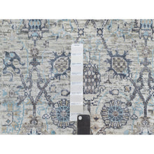 Load image into Gallery viewer, 2&#39;7&quot;x27&#39;7&quot; Solstice White, Hand Knotted, Tabriz Vase With Pomegranate Design, Silk With Textured Wool, Soft and Vibrant Pile, XL Runner Oriental Rug FWR545808