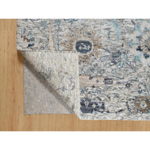 Load image into Gallery viewer, 5&#39;x7&#39;1&quot; Chiffon White, Sickle Leaf Design, Hand Knotted, Plush and Lush, Silk With Textured Wool, Borderless Oriental Rug FWR545814