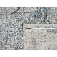 Load image into Gallery viewer, 5&#39;x7&#39;1&quot; Chiffon White, Sickle Leaf Design, Hand Knotted, Plush and Lush, Silk With Textured Wool, Borderless Oriental Rug FWR545814