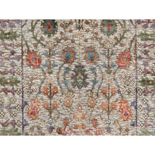 Load image into Gallery viewer, 3&#39;x5&#39; Ballet White, Directional Vase All Over Design, Silk with Textured Wool, Hand Knotted, Oriental Rug FWR545832