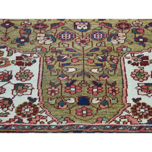 Load image into Gallery viewer, 4&#39;6&quot;x6&#39;4&quot; Green Hand-Knotted Antique Persian Heriz Mint Cond Pure Wool Oriental Rug FWR206706