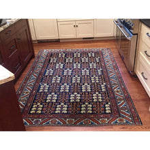 Load image into Gallery viewer, Navy Oriental Rug, Carpets, Handmade, Montana USA.