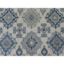 Load image into Gallery viewer, 4&#39;x6&#39;1&quot; Ivory Vintage Look Kazak Geometric Design Hand-Knotted Oriental Rug FWR302022