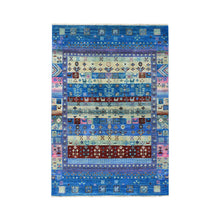 Load image into Gallery viewer, 4&#39;x5&#39;10&quot; Colorful Kashkuli Gabbeh Natural Dyes Pure wool Hand-Knotted Oriental Rug FWR309690