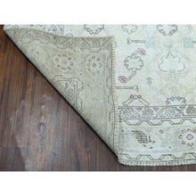 Load image into Gallery viewer, 6&#39;3&quot;x9&#39;1&quot; Cream Vintage Persian Tabriz Worn Pile Hand Knotted Oriental Rug FWR312774