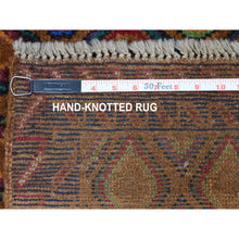 Load image into Gallery viewer, 4&#39;3&quot;x6&#39;2&quot; Brown Tribal Design Colorful Afghan Baluch Pure Wool Hand Knotted Oriental Rug FWR318870