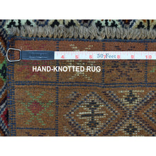 Load image into Gallery viewer, 3&#39;1&quot;x4&#39;8&quot; Brown Colorful Afghan Baluch Geometric Design Hand Knotted 100% Wool Oriental Rug FWR319050