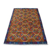 Load image into Gallery viewer, 4&#39;x6&#39; Brown Colorful Afghan Baluch Tribal Design Hand Knotted 100% Wool Oriental Rug FWR319098