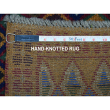 Load image into Gallery viewer, 4&#39;3&quot;x6&#39;1&quot; Brown Tribal Design Colorful Afghan Baluch Hand Knotted Pure Wool Oriental Rug FWR319812