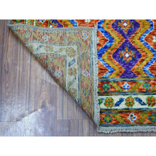 Load image into Gallery viewer, 4&#39;x5&#39;10&quot; Orange Colorful Afghan Baluch Tribal Design Hand Knotted Pure Wool Oriental Rug FWR319914