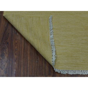 2'6"x6'3" Yellow Shades Flat Weave Kilim Pure Wool Hand Woven Runner Oriental Rug FWR323034