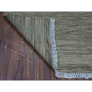 2'4"x6'4" Natural Shades Reversible Kilim Pure Wool Hand Woven Runner Oriental Rug FWR323136