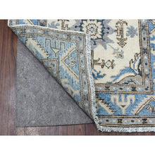 Load image into Gallery viewer, 2&#39;8&quot;x9&#39;1&quot; Ivory Hand Knotted Vintage Look Kazak Pure Wool Tribal Design Runner Oriental Rug FWR327738