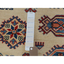 Load image into Gallery viewer, 4&#39;x5&#39;7&quot; Ivory Special Kazak Geometric Design Pure Wool Hand Knotted Oriental Rug FWR342426