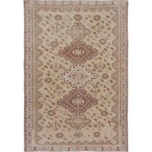 Load image into Gallery viewer, 5&#39;x7&#39;5&quot; Earth Tones Vintage and Worn Down Persian Shiraz Clean Pure Wool Distressed Hand Knotted Oriental Rug FWR345696