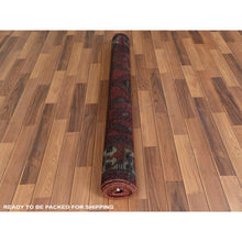 Load image into Gallery viewer, 5&#39;x9&#39;10&quot; Semi Antique Hand Knotted Red Persian Hamadan Sheared Low Clean Organic Wool Shabby Chic Gallery Size Runner Oriental Rug FWR347880