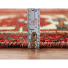 Load image into Gallery viewer, 5&#39;x9&#39;10&quot; Semi Antique Hand Knotted Red Persian Hamadan Sheared Low Clean Organic Wool Shabby Chic Gallery Size Runner Oriental Rug FWR347880