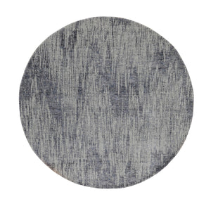 5'9"x5'9" Gray Fine jacquard Hand Loomed Modern Wool and Art Silk Round Oriental Rug FWR348744