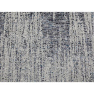 5'9"x5'9" Gray Fine jacquard Hand Loomed Modern Wool and Art Silk Round Oriental Rug FWR348744