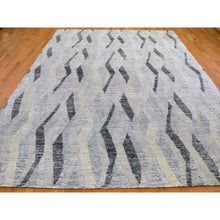 Load image into Gallery viewer, 10&#39;x14&#39; DIMENSIONAL CURTAINS Gray Silk With Textured Wool Hand Knotted Oriental Rug FWR354918