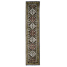 Load image into Gallery viewer, 2&#39;7&quot;x12&#39; Brown Tabriz Garden Design Runner Hand Knotted Pure Wool Oriental Rug FWR355206