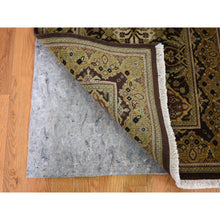 Load image into Gallery viewer, 2&#39;7&quot;x12&#39; Brown Tabriz Garden Design Runner Hand Knotted Pure Wool Oriental Rug FWR355206