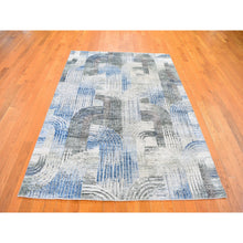 Load image into Gallery viewer, 5&#39;1&quot;x7&#39; THE INTERTWINED PASSAGE, Silk with Textured Wool Hand Knotted Oriental Rug FWR356886