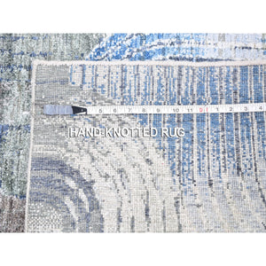 5'1"x7' THE INTERTWINED PASSAGE, Silk with Textured Wool Hand Knotted Oriental Rug FWR356886