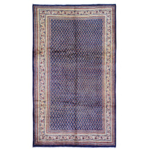 Load image into Gallery viewer, 6&#39;1&quot;x11&#39;4&quot; Navy Blue Semi Antique Seraband All Over Botteh Design Pure Wool Hand Knotted Wide Runner Oriental Rug FWR357054