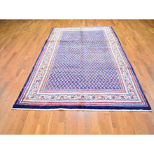 Load image into Gallery viewer, 6&#39;1&quot;x11&#39;4&quot; Navy Blue Semi Antique Seraband All Over Botteh Design Pure Wool Hand Knotted Wide Runner Oriental Rug FWR357054