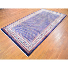 Load image into Gallery viewer, 6&#39;1&quot;x11&#39;4&quot; Navy Blue Semi Antique Seraband All Over Botteh Design Pure Wool Hand Knotted Wide Runner Oriental Rug FWR357054